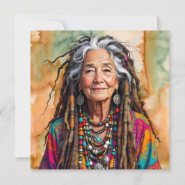 Coole Alte Dame in Dread Locks Hippie Woman Blank