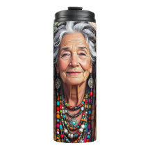 Coole alte Dame in Dreadlocks Hippie-Frau