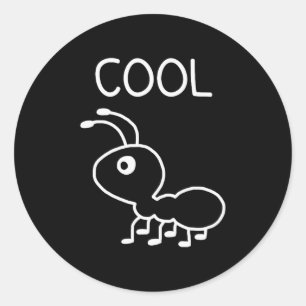 Coole Ameise, Wortspiele, Lustig, Witze, Sarkastis Runder Aufkleber