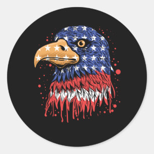 Coole amerikanische Flagge Eagle Art - US-Flagge Runder Aufkleber