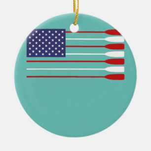 Coole amerikanische Flagge Rudern Oar Funny Paddle Keramik Ornament