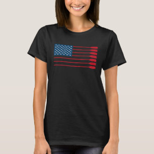 Coole amerikanische Flagge Rudern Oar Funny Paddle T-Shirt
