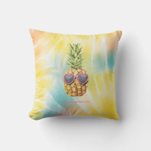 Coole Ananas, Aquarellenbogen-Gefärbte Krawatte Kissen
