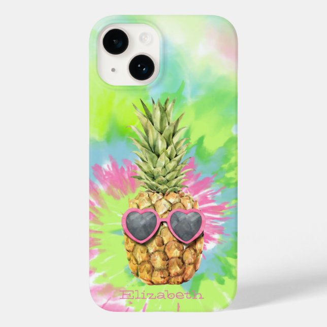 Coole Ananas, Aquarellfarbene Gefärbte Krawatte Case-Mate iPhone Hülle (Rückseite)