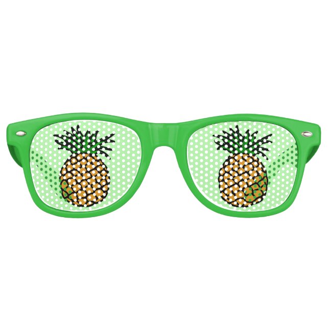 Coole Ananas Augen Funny Lime Green Summer Partybrille (Vorderseite)
