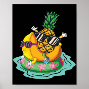 Coole Ananas Banana Sommerurlaub Entspannung Poster