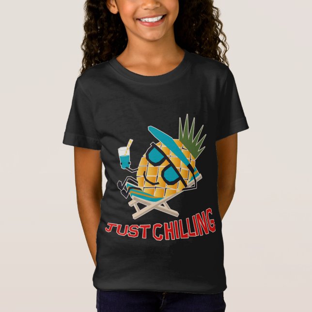 Coole Ananas Fruit Chilling Funny Kawaii Sommer T-Shirt (Vorderseite)
