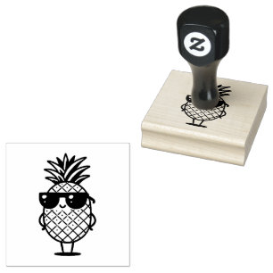 Coole Ananas mit Sonnenbrille Briefmarke Gummistempel