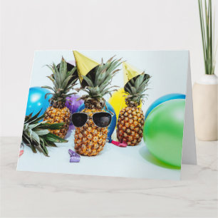 Coole Ananas mit Sonnenbrille-GROSSER Karte