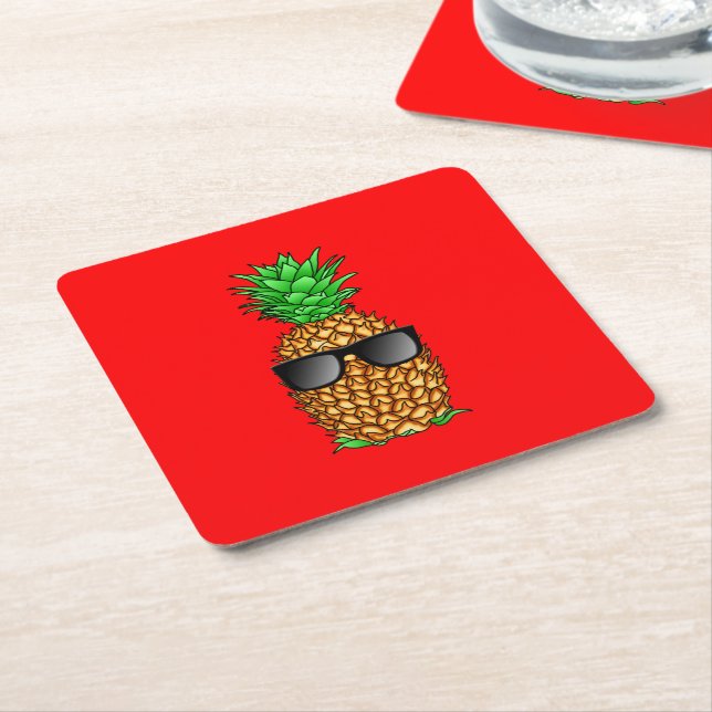 Coole Ananas Rechteckiger Pappuntersetzer (angewinkelt)