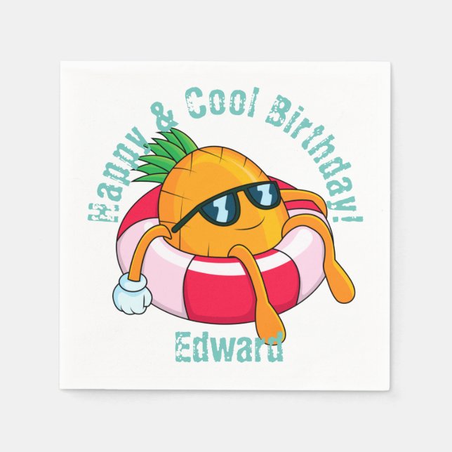 Coole Ananas Serviette (Vorderseite)