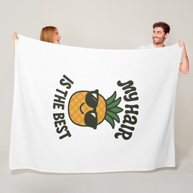 Coole Ananas-Stäbe - Bestes Haar-Design Fleecedecke (Beispiel)