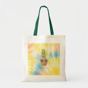 Coole Ananas, Watercolor Regenbogen Tie Dye  Tragetasche