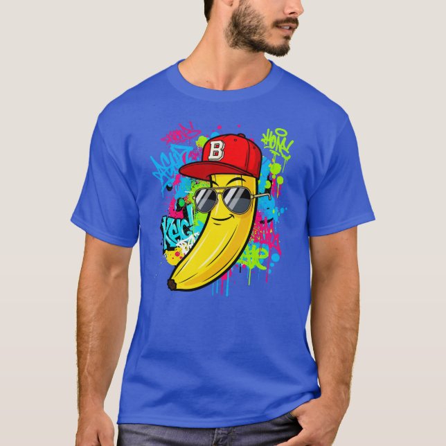 Coole Angesagt-Hop Banana Graffiti Art T-Shirt (Vorderseite)