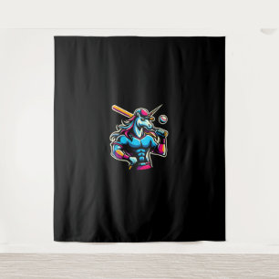Coole Angry Unicorn spielen Baseball Ball Baseb Wandteppich