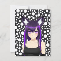 Coole Anime Girl mit Lila Haar und Augen Geburtsta