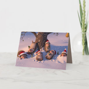 Coole anthropomorphe Weihnachtsigel Karte