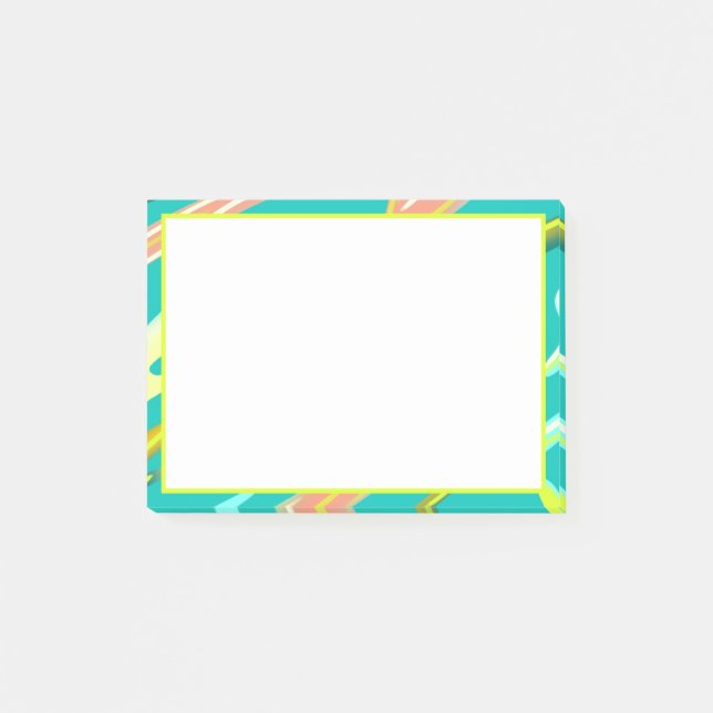 Coole Aqua Abstrakt Liquid Stil moderne Malerei Post-it Klebezettel (Vorderseite)