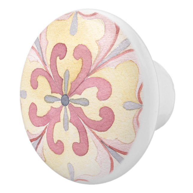 Coole Aquarellbilder Retro Blumenküche Dekoration Keramikknauf (Rechts)