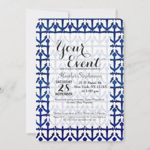 Coole Aquarellfarben Anker Einladung