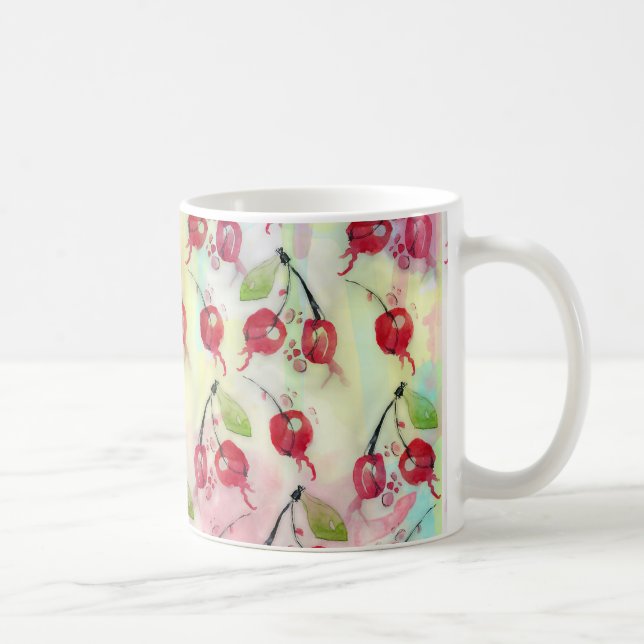Coole Aquarellkirschen Tasse (Rechts)