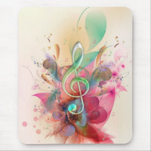 Coole Aquarelltöne Musiknoten Wirbel Mousepad