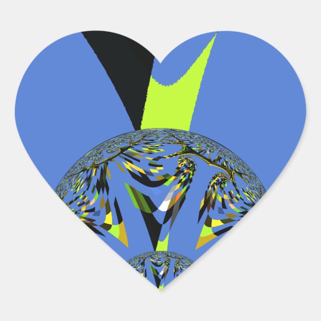 Coole Arches mit Fraktal Spheres Art Design Herz-Aufkleber (Vorderseite)