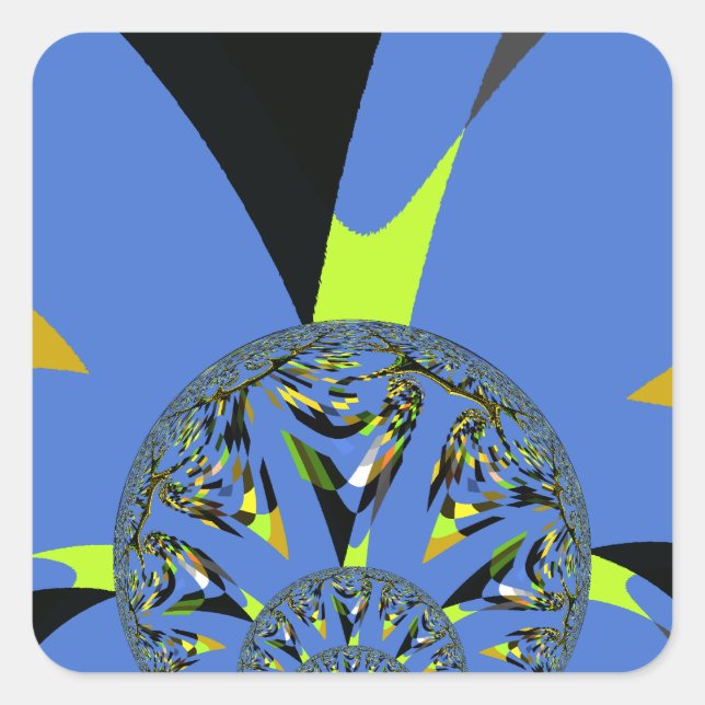 Coole Arches mit Fraktal Spheres Art Design Quadratischer Aufkleber (Vorderseite)