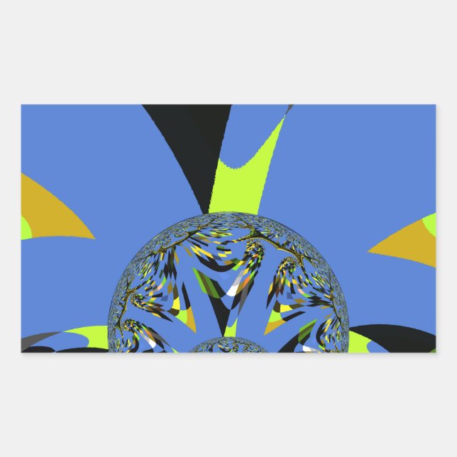 Coole Arches mit Fraktal Spheres Art Design Rechteckiger Aufkleber (Vorderseite)
