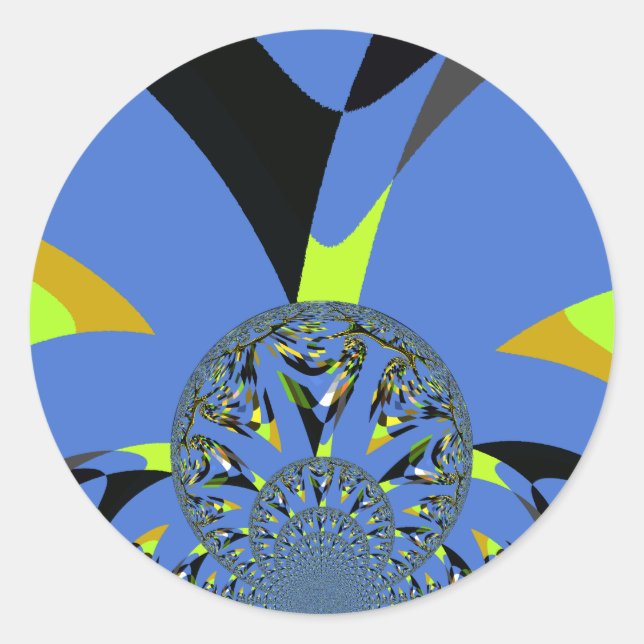 Coole Arches mit Fraktal Spheres Art Design Runder Aufkleber (Vorderseite)