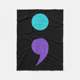 Coole Art von Semicolon Zeichen zur Suizidpräventi Fleecedecke