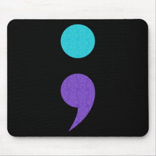 Coole Art von Semicolon Zeichen zur Suizidpräventi Mousepad