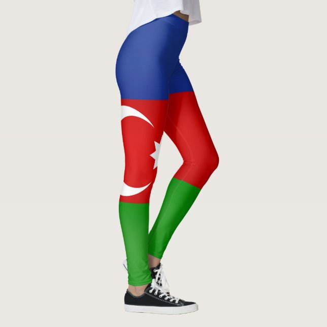 Coole Aserbaidschanische Flagge Leggings (Rechts)