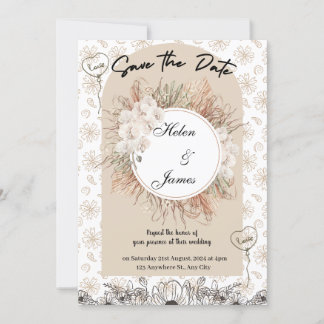 coole ästhetische Hochzeit Einladung