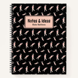 Coole Astronauten schwimmen im Space Custom Notebo Notizbuch