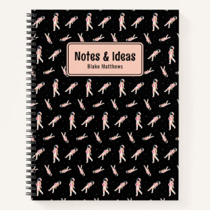 Coole Astronauten schwimmen im Space Custom Notebo Notizbuch