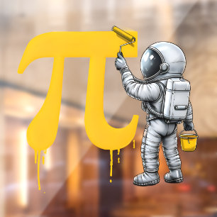 Coole Astronautenmalerei Pi-Symbol Pi-Tag Fensteraufkleber