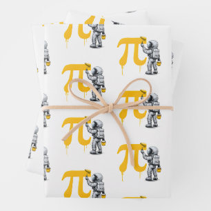 Coole Astronautenmalerei Pi-Symbol Pi-Tag  Geschenkpapier Set