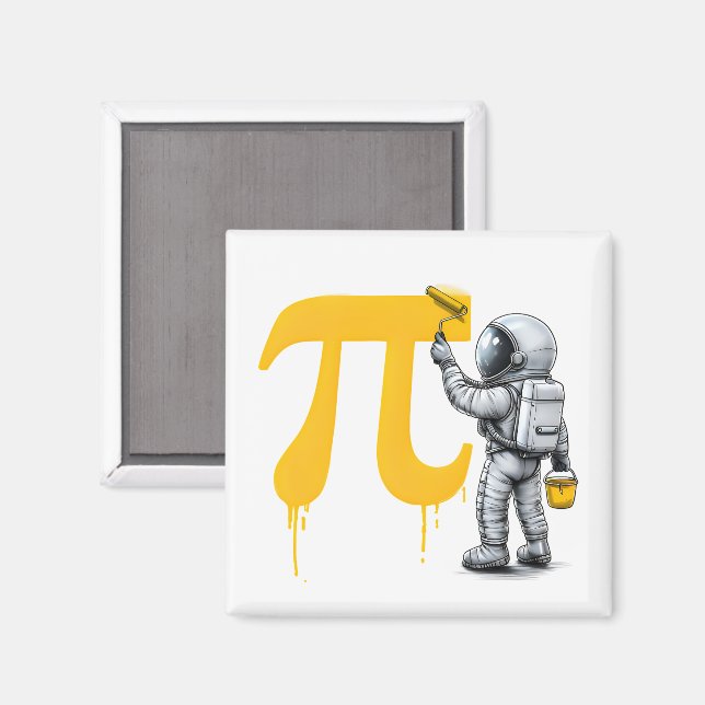 Coole Astronautenmalerei Pi-Symbol Pi-Tag  Magnet (Vorderseite/Rückseite)