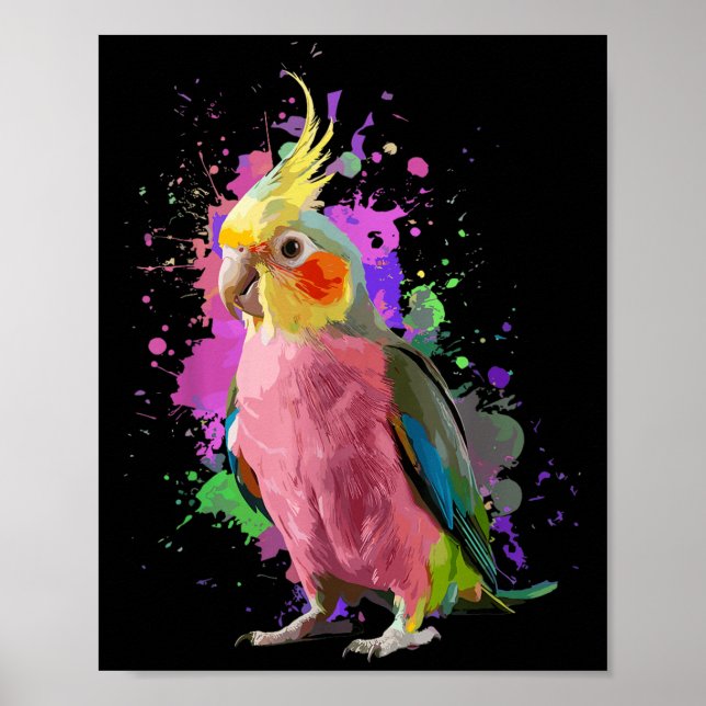 Coole Atiel Art Women Parrot Bird Atiel Lov Poster (Vorne)