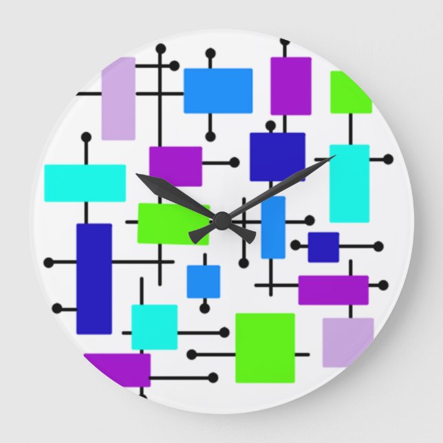 Coole Atomwinkel Große Wanduhr (Vorderseite)