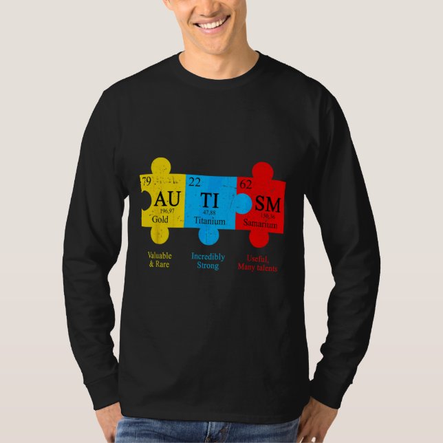 Coole Autismus Bewusstsein Monat Puzzle Stück Chem T-Shirt (Vorderseite)