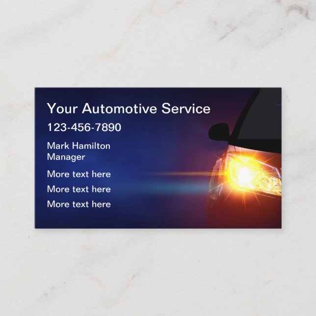 Coole Automotive Business Cards Neues Design Visitenkarte (Vorderseite)