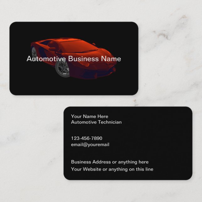Coole Automotive Services Business Cards Design Visitenkarte (Vorne/Hinten)