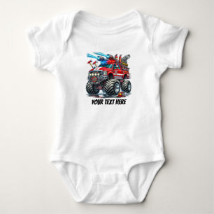 Coole Baby Boys Monster LKW individuell anpassbar Strampler