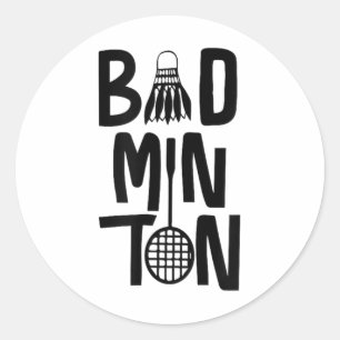 Coole Badminton Minimal Art, Badminton Shuttle & a Runder Aufkleber