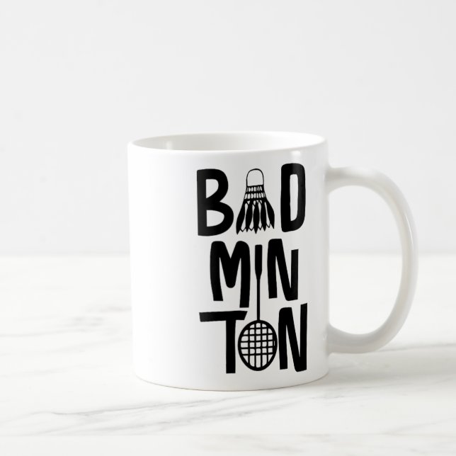 Coole Badminton Minimal Art Kaffeetasse (Rechts)
