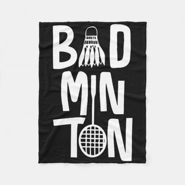 Coole Badminton-Typografie mit Badminton Shuttle & Fleecedecke (Vorderseite)
