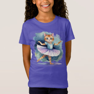 Coole Ballerina Tanzkatze Kitten Fun Wasserfarbe T-Shirt