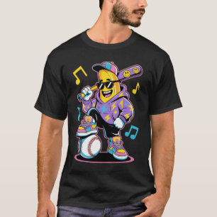 Coole Banane Baseball – Retro Cartoon Streetwear T-Shirt